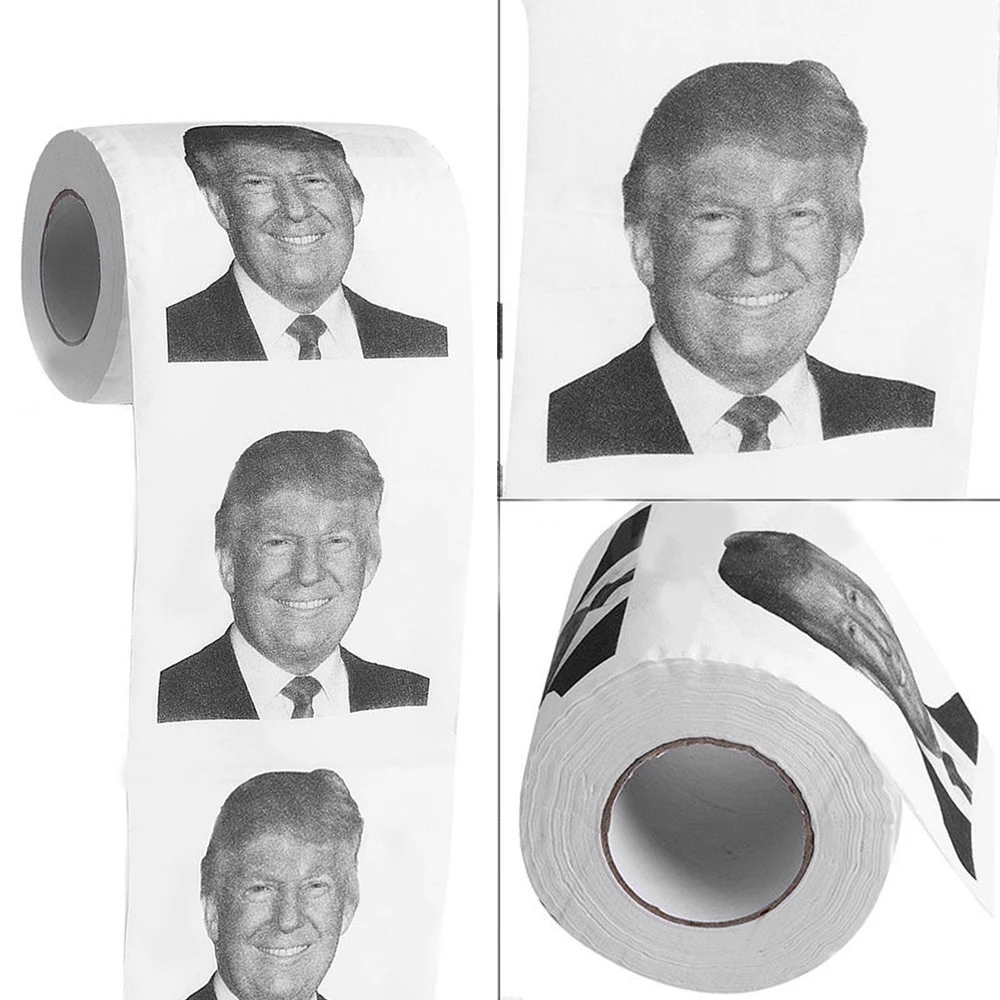 

New!!! Funny Trump Kiss Face Toilet Paper Roll Hillary Paper Roll Christmas Toilet Paper chritmas Gift Paper Tissue Supplies