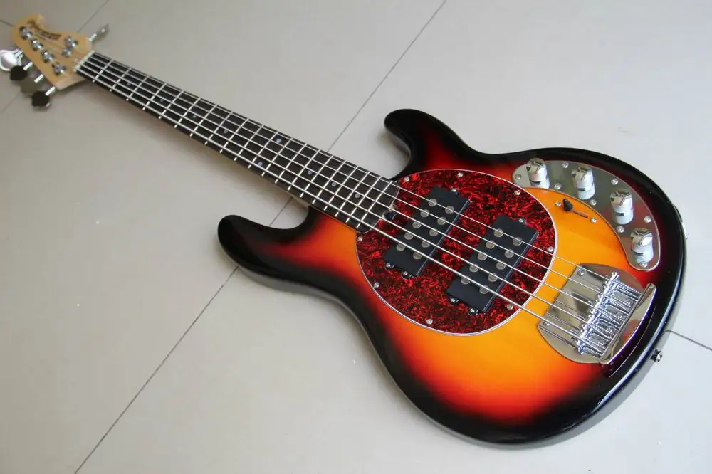 Новое поступление 5 струн электрический бас Ernie Ball музыка человек ската модель в Sunburst 120510