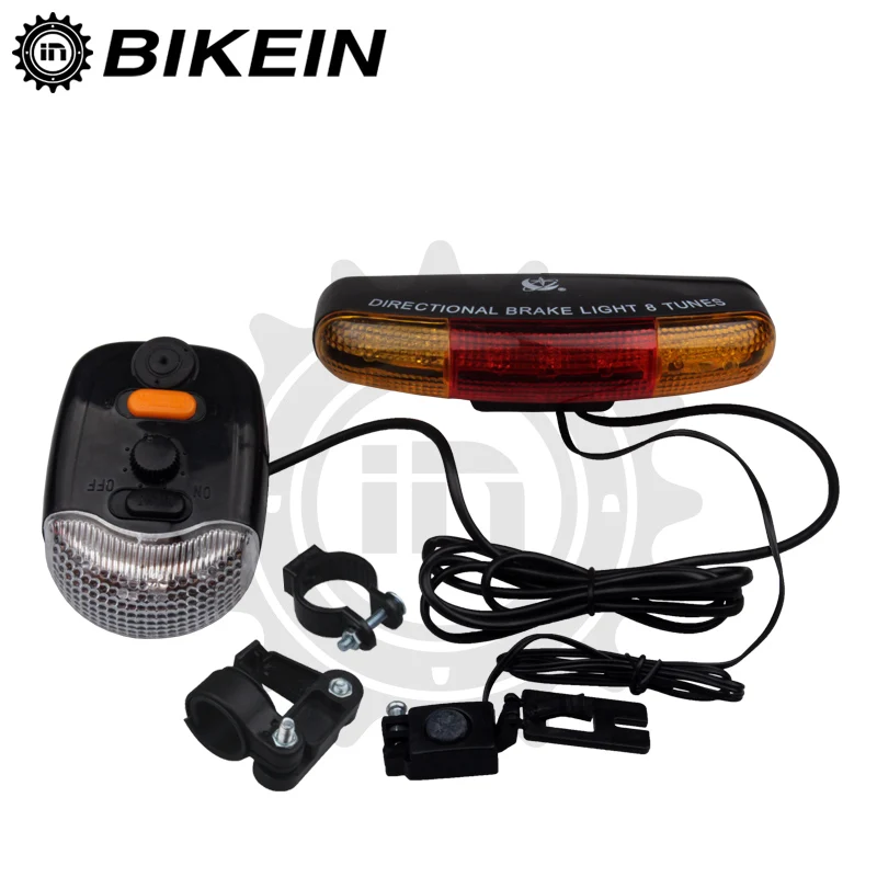 BIKEIN Pro 8 мелодий Wiht рог/рулевой Тормоз Свет Супер 4 функции MTB велосипедный фонарь безопасности дорожный велосипед направленная Тормозная лампа