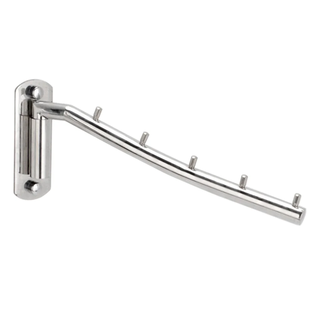 

Drying Hook Stainless Steel Rotatable Swing Arm Organizer Holder Clothes Hanging Rack Wall Mounted Storage