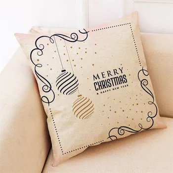

new Year pillowcase Christmas Pillow Case Art Cotton Linen Sofa Car Throw Cushion Cover Home Decor kussens woondecorat wholes#L5