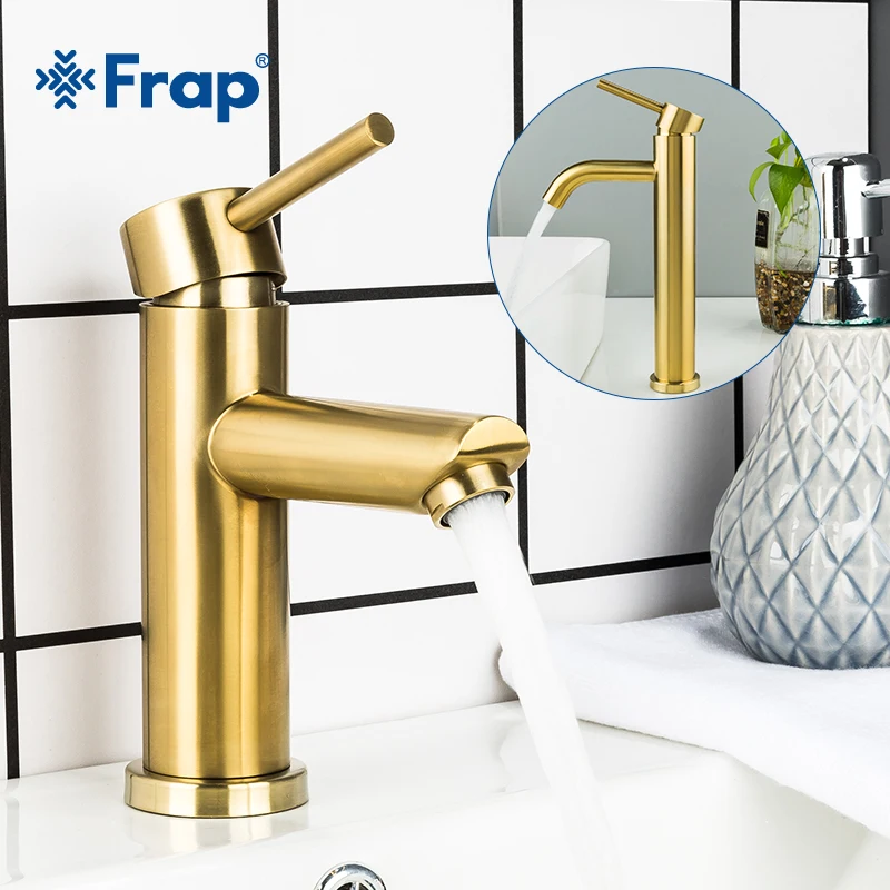 

Frap Basin Faucets stainless steel bathroom basin tap faucet brushed gold sink faucet mixer water tap torneira tapware