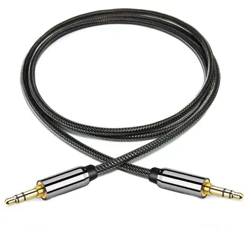 

1m 2m 3m Nylon Jack Aux Cable 3.5 mm to 3.5mm Audio Cable Male to Male Kabel Gold Plug Car Aux Cord for iphone Samsung xiaomi