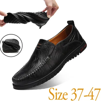 

Plus Size 47 Driving Shoes Overshoes Peas Shoes Men's Leather Leather Loafers Men 2020 Men Dress Shoes Genuine Leather Rubber PU