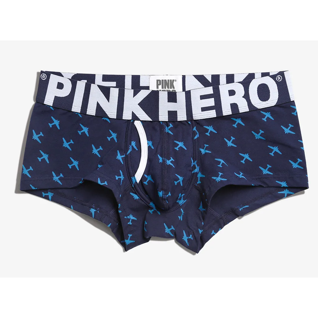 Бренд Pink Heroes нижнее белье Для мужчин хлопок комфортные дышащие мужские женские короткие ботинки на плоской подошве-угловой сексуальные Печатные Нижнее белье cueca masculina