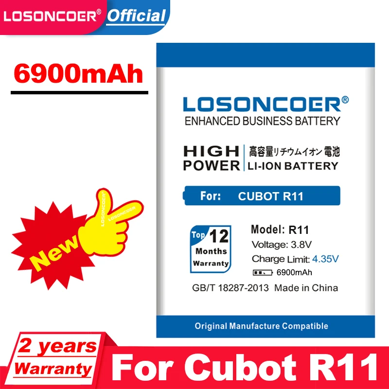 LOSONCOER 6900mAh R11 батарея для Cubot замены батареи Bateria смартфона|Аккумуляторы мобильных