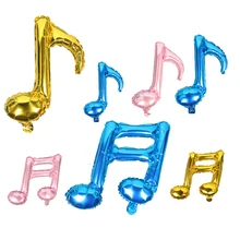

1pcs Music Single Note Double Note Balloon Birthday Music Party Decoration Aluminum Foil Gold Pink Blue Activity Party Supplies