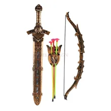 Juego de arma de bronce para niños, modelo de simulación de arco y flecha, Arma de juguete, Ninja, novedad