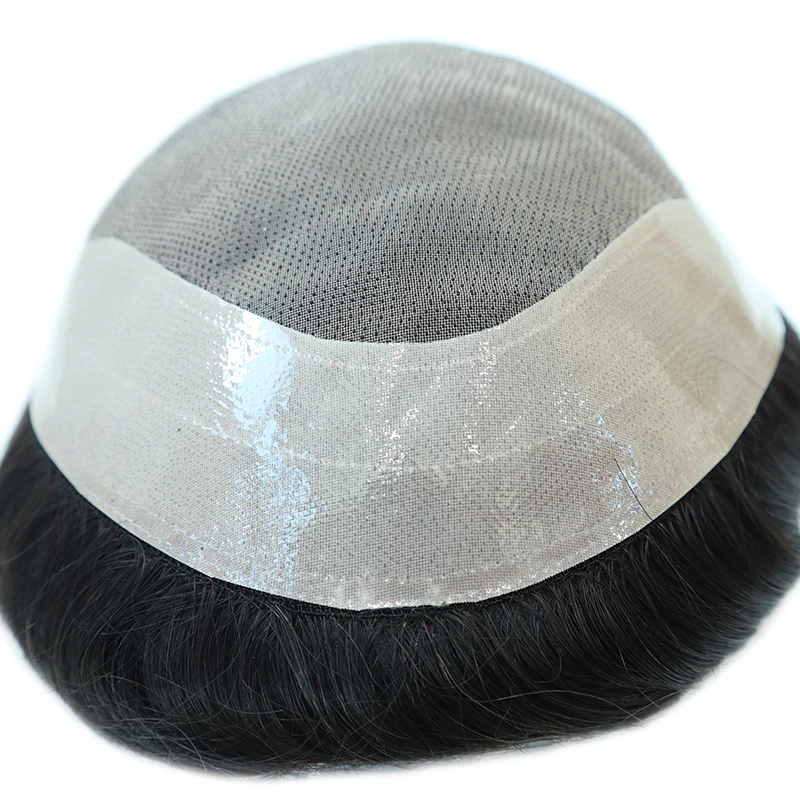 Human hair toupee Male Hair Men Toupee Durable Fine Mono NPU Base Indian Remy Hair Replacement System Men's Prosthesis Hairpieces Natural Hairline