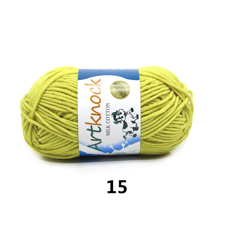 A15 16PCS 16 шт., пряжа для вязания, мягкая, теплая, Детская Пряжа молочного оттенка для ручного вязания, принадлежности для длинного ШТАПЕЛЯ, хлопок, 80%, молочное волокно, 20 - Цвет: A15 16PCS