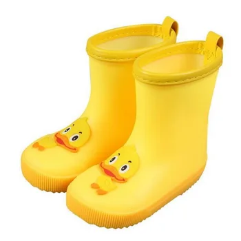 

Kids Rain Boots Girl Yellow Children's PVC Boots Outdoor Waterproof 3D Flamingo Printing Rain Boots Kids Boots Girls Shoes