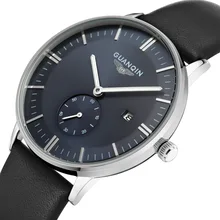 GUANQIN GQ13001 Bauhaus montre homme кожаные кварцевые часы мужские Роскошные Топ брендовые водонепроницаемые наручные часы relogio masculino