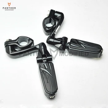 

Black 32mm 1.25" Motorcycle Engine Guard Foot Peg Foot Rest Mount Kit case for Harley Honda Kawasaki Yamaha Suzuki