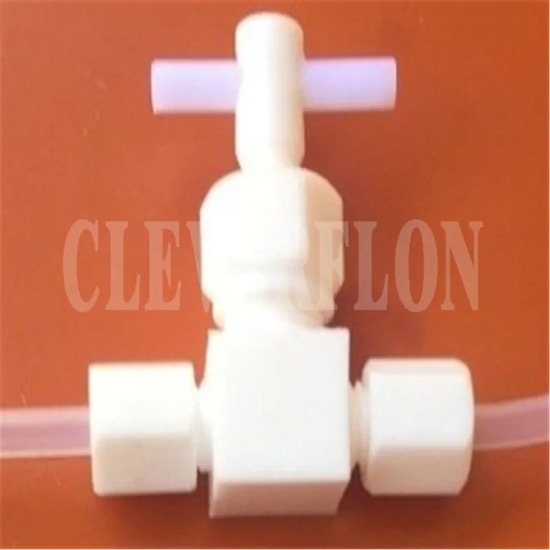 2 way pipe union PTFE F4 needle valve