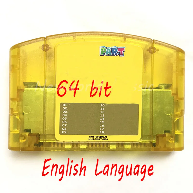 Супер 18 в 1 Part123 + 15 игр английский язык видео игровая карта картридж для 64 Bit