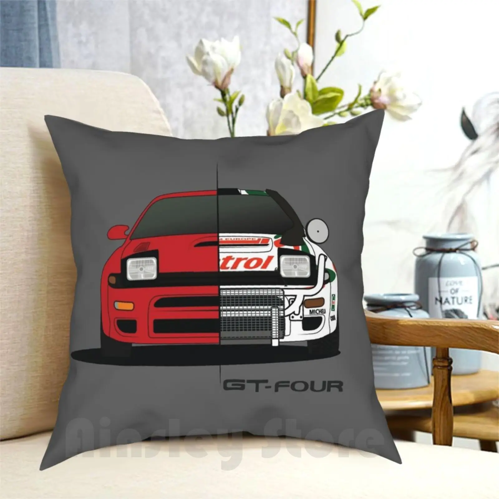 

Celica Gt-Four Pillow Case Printed Home Soft Throw Pillow Celica Gt4 Gt Four Gt Four Alltrac All Trac Awd Rally Raid