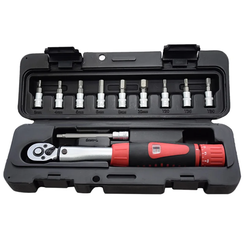 

1Set 1/4 Inch Dr 2-14Nm Bike Torque Wrench Set Bicycle Repair Tools Kit Ratchet Machanical Torque Spanner Manual Torque Wrench