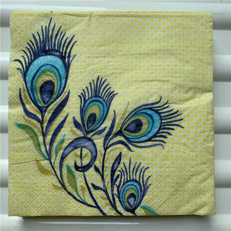 Ambiente Napkins Peacock Feather 33 Centimetre Pack of 20