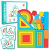 Children Montessori Wooden Toys Rainbow Building Blocks Balance Stacking Geometric 3D Puzzle Color Shape Educational Sensory Toy 1
