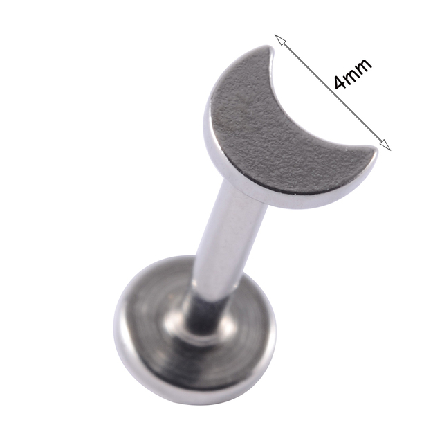 Stainless Steel Heart Ball Moon Labret Stud Lip Ring Earring Ear Studs Ear Cartilage Tragus Helix Lobe Piercing Body Jewelry