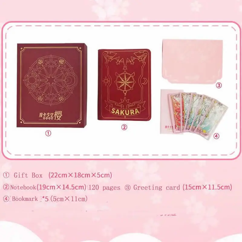 

Cartoon Card Captor Sakura Clear Card Notebook Bookmark Gift Box Postcard Greeting Card Cosplay Fans Gifts