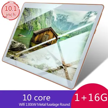 

10.1 Inch Tablet 3G Computer Ips Screen Wireless WiFi memory 1+16GB GPS Android system Gps Android Tablet EU Plug Gold