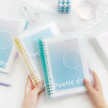 

Transparent Gradient Color loose-Leaf Notebook INS Style A5 B5 Notebook Student DIY Spiral Notebook Notepad School Stationery