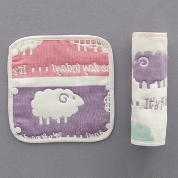 

2pcs/Set Baby Bibs Cartoon Print Infant Bibs Toddler Burp Cloth Outdoor Carrier Cotton Towel Burp Cloth Saliva baby bib