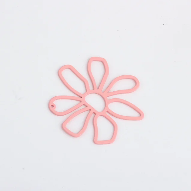 Frosted Spray Paint Color Hollow Flowers Charms 56MM 10pcs/lot For DIY Fashion Earrings Handmade Earrings Accessories Materials - Окраска металла: 3