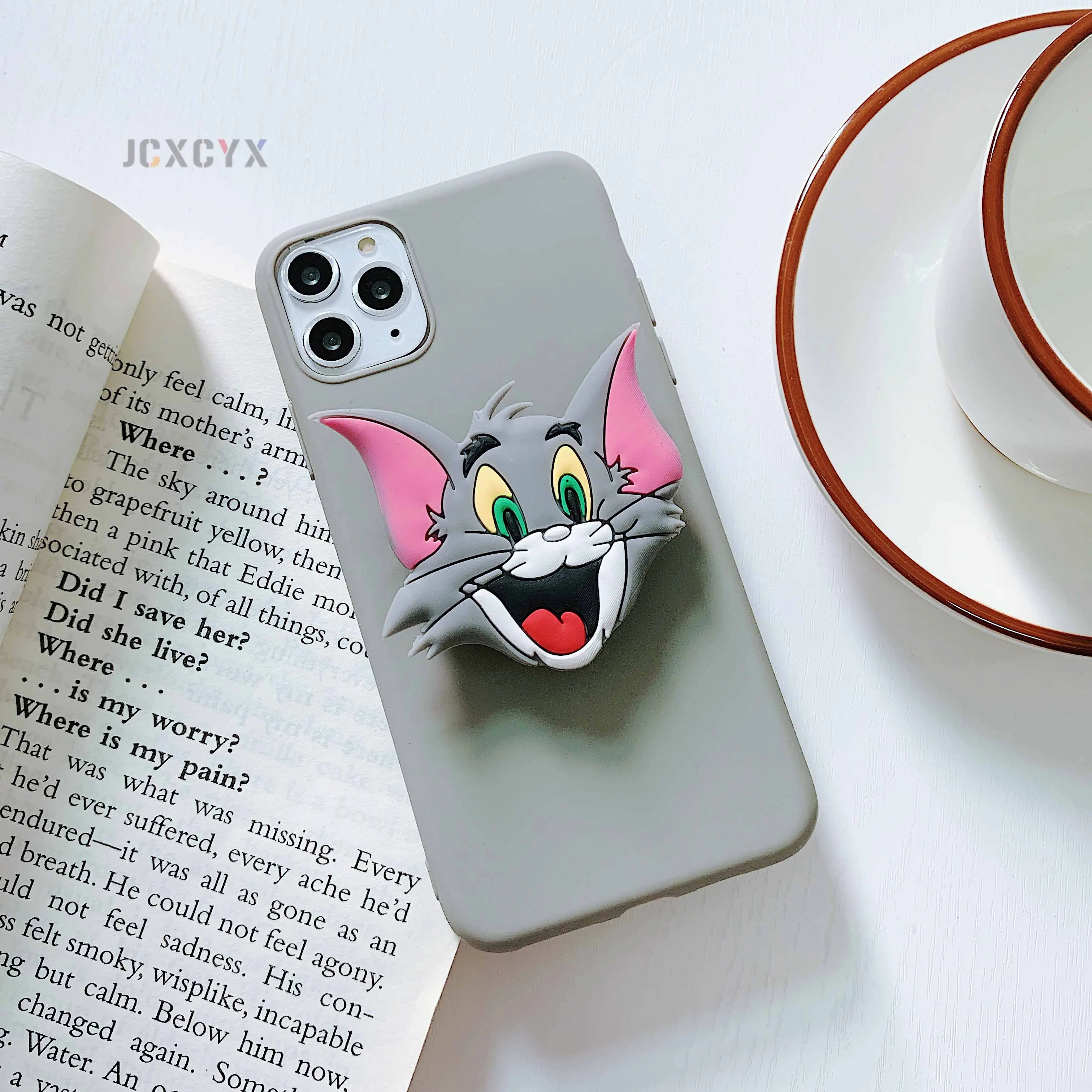 3D милый мягкий чехол для телефона Cartoo mouse cat для iphone X, XR, XS, 11 Pro Max, 6 S, 7, 8 plus, чехол-держатель для samsung S8, S9, S10, Note 8, 9 - Цвет: A