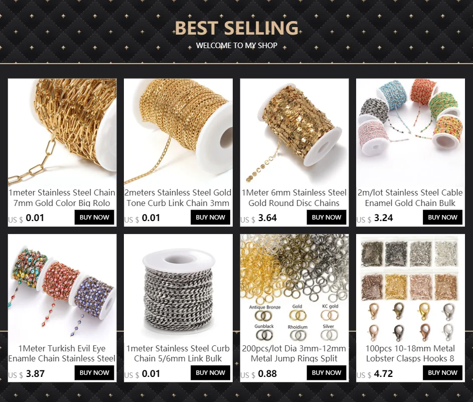 Lote De 10 Cadenas De Collar - Eslabones De Acero Chapado En Oro, 5mm X 3mm, Para Joyería O Manualidades