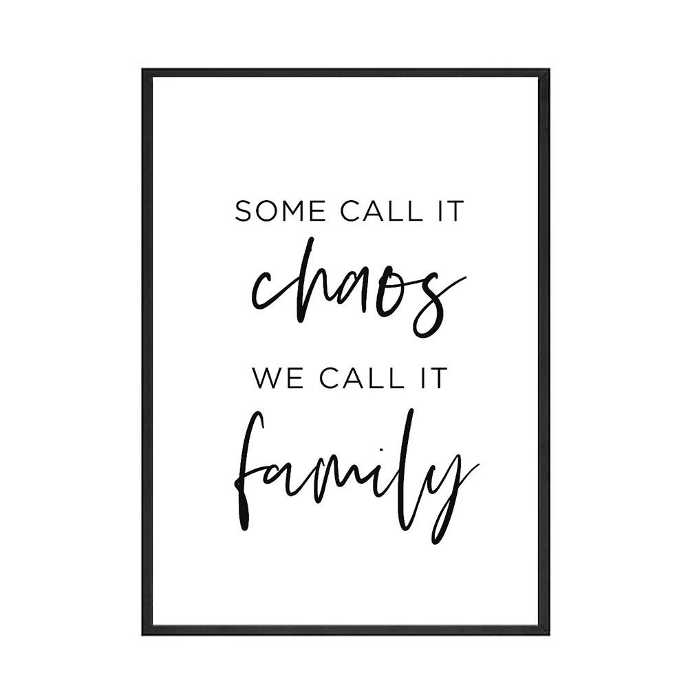 Simple Style Family Quote Poster Black and White Canvas Painting Music Note Pictures for Living Room Nordic Decoration Home Art