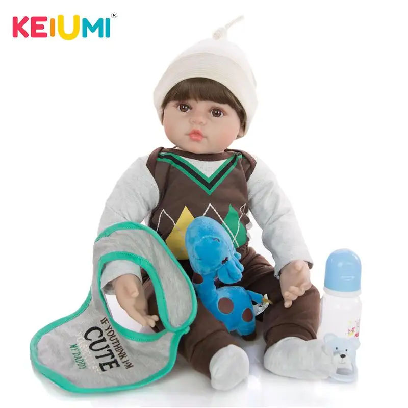 

KEIUMI Lovely Princess Reborn Baby Doll 60cm Soft Vinyl Cloth Body Lifelike Reborn Bonecas Meninas Doll For Children's Day Gift
