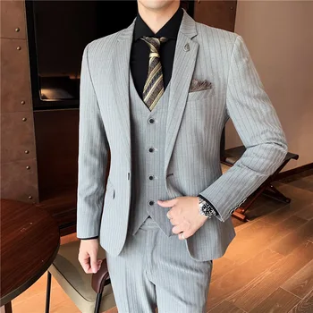 

Suit Suit Men Leisure Three-piece Set Business Suit Slim Fit Handsome Best Man Tuan Groom Marriage Dress