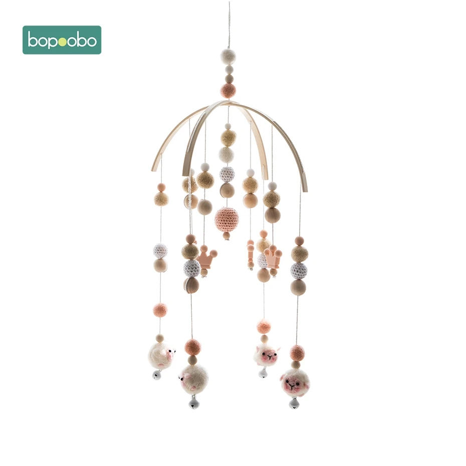 Peachy Crown Bopobo детская Мобильная подвесная погремушка, игрушки, заводная Музыкальная шкатулка, вешалка, сделай сам, подвесная детская кроватка, мобильная кровать, колокольчик, игрушечный держатель, кронштейн - Цвет: Peachy Crown