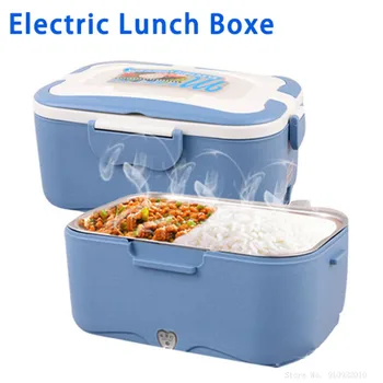 

12V 24V 220V Portable Electric Cooker Heating Stainless Steel Lunch Box Home Car Dual Use Rice Box Food Warmer Dinnerware Set