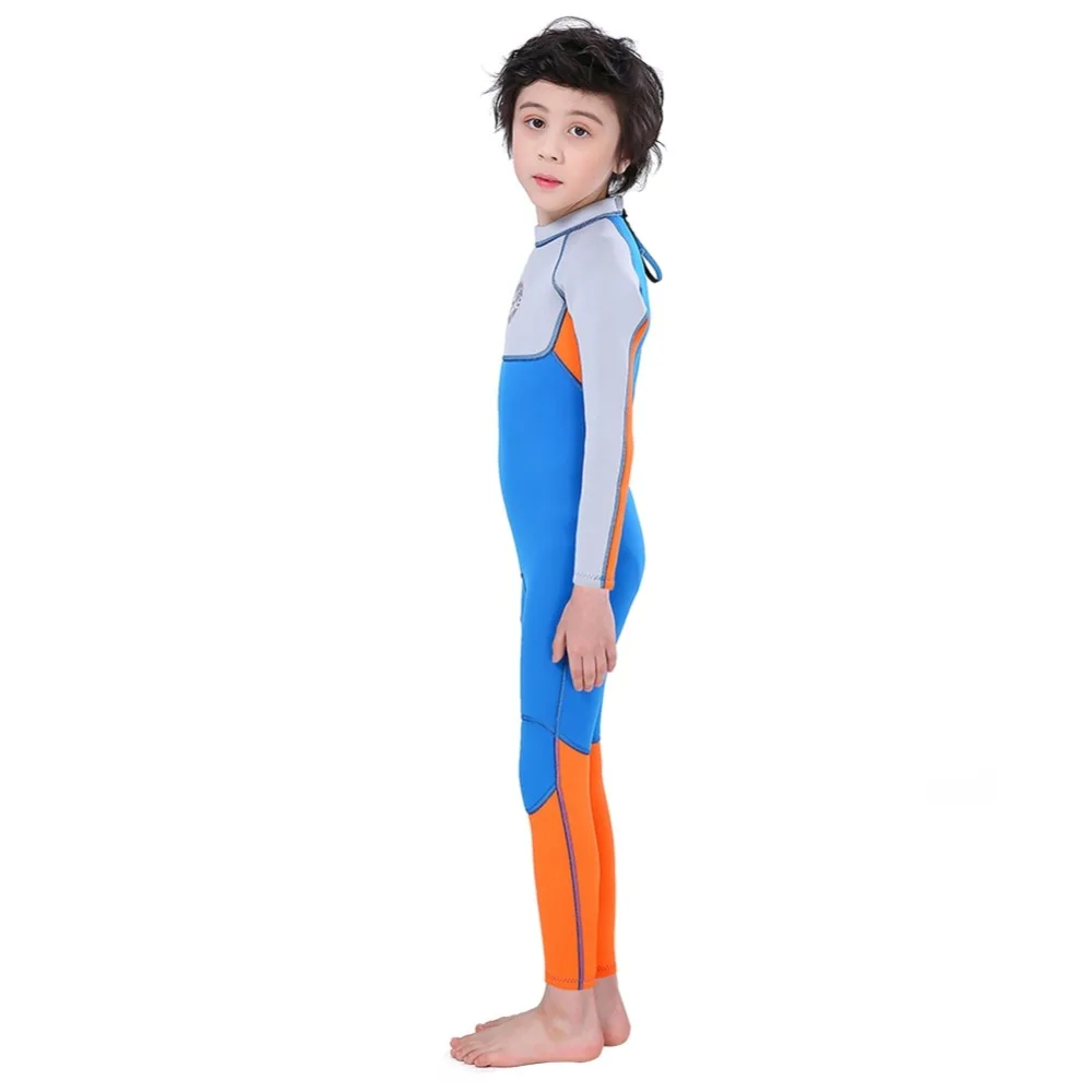 Детский костюм для дайвинга; купальный костюм для мальчиков; детский цельный купальный костюм с длинными рукавами; 2,5 мм; полосатая блузка для подводного плавания