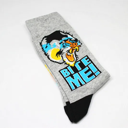 Cartoon Animal Fish Dog Zebra Shark Men Crew Socks Cotton Funny Streetwear Casual Fashion Happy Breathable Sock Winter Skarpetki