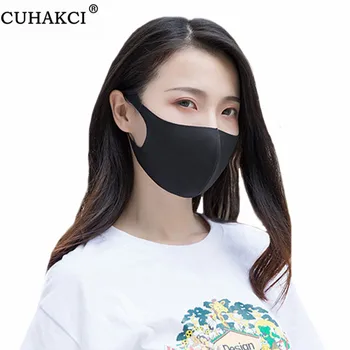 

CUHAKCI New 1Pc Washable Mask Anti Dust Environmental Mouth Face Mask Top Fashion Repeated use Men Women Masks Black Blue Pink