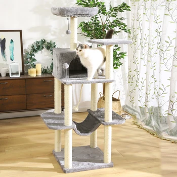

Fast Delivery Cat Tree House Condo Multi-layer PetCat Tower Ladder Toy Sisal Scratching Post for Cat Kitten Climbing Jumping Toy
