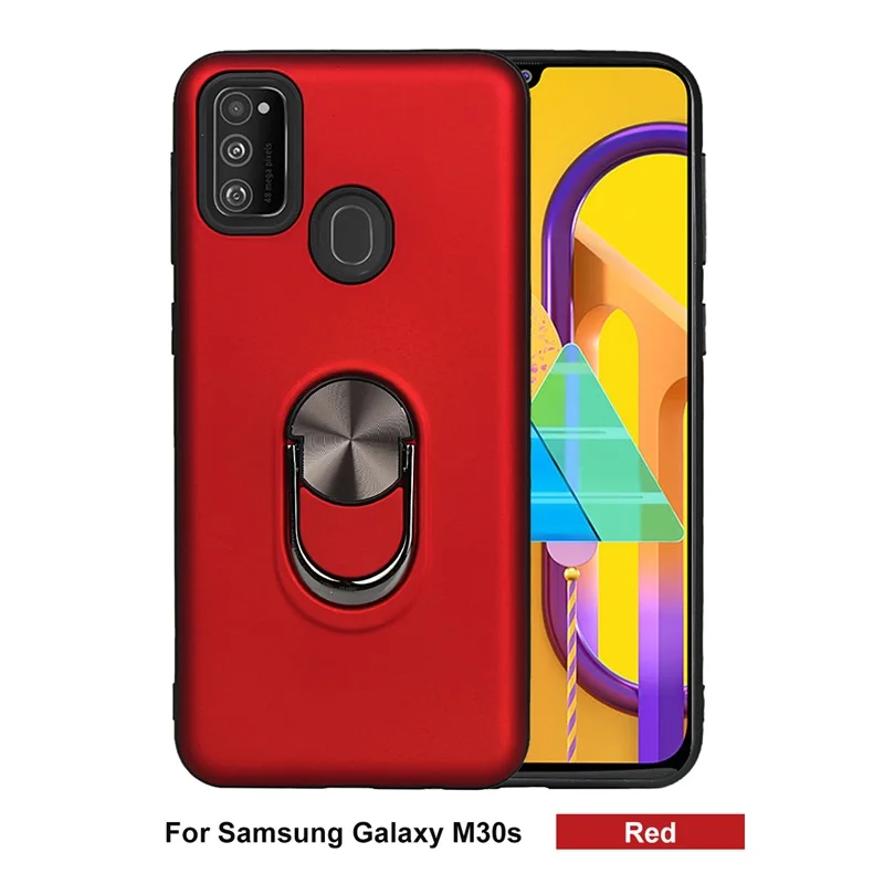 Чехол для телефона для samsung m30s чехол роскошное магнитное металлическое кольцо TPU PC силиконовый чехол s для samsung Galaxy m30S противоударный - Цвет: Red