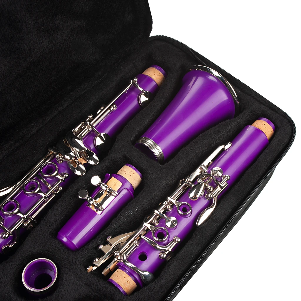 Профессиональный Falling Tune B 17 Key кларнет ABS Комплект для кларнета W/кларнет+ трости+ ремешок+ чехол+ компоненты для студентов фиолетовый цвет