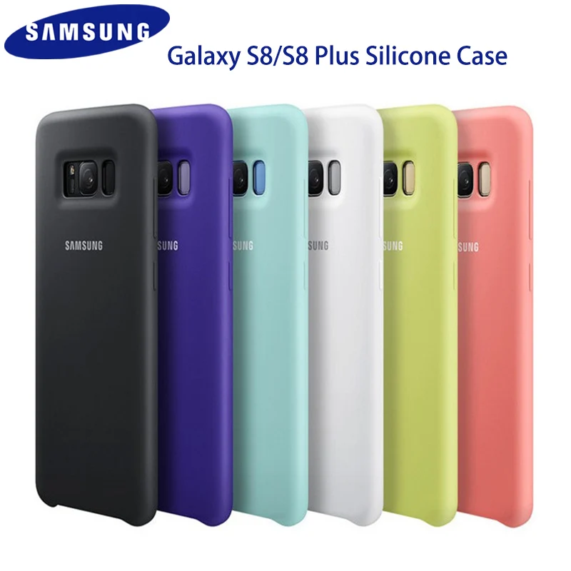 

Original Samsung Galaxy S8/S8 Plus Liquid Silicone Case Silky Soft-Touch Finish Back Protective Cover For Galaxy S8 S8+ Phone