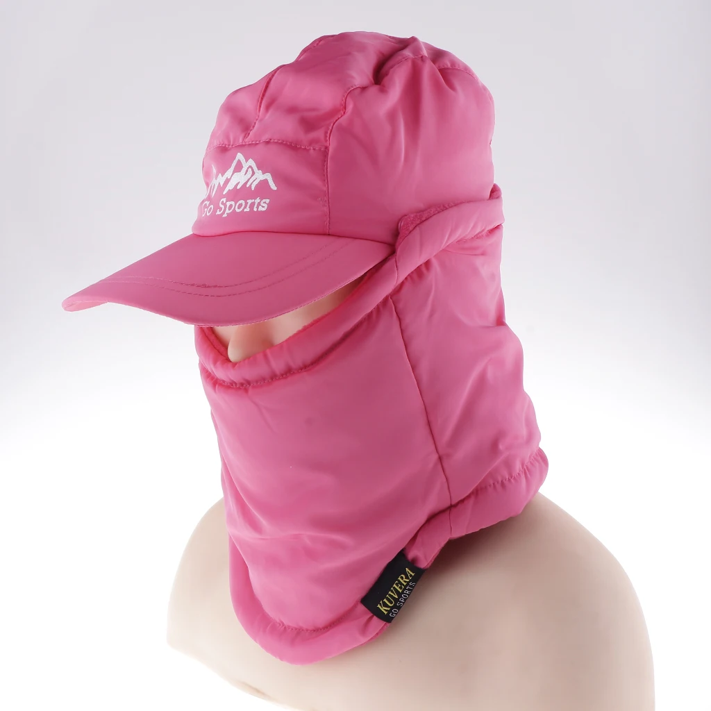 2-in-1Unisex Thermal Thick Fleece Winter Baseball Hat Scarf Set Warm Peaked Cap Neck Cover