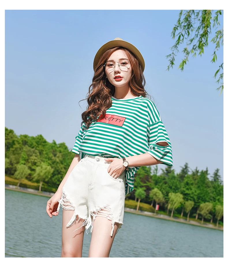 359# черные Рваные джинсовые шорты для фотосессии, женские летние свободные трапециевидные шорты в Корейском стиле с высокой талией для похудения