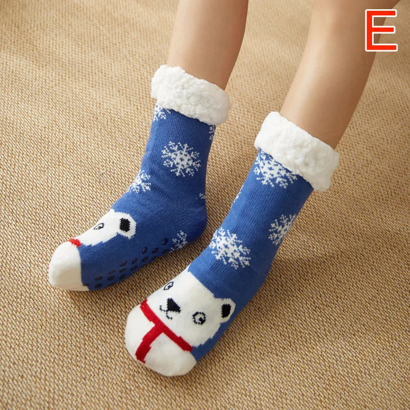 

Newly Women Extra-warm Fleece Indoor Socks Warm Feet Stretchy for Winter Home Christmas BFE88