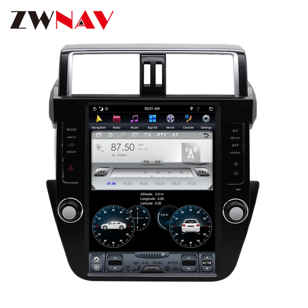 Perfect Android 9.0 Tesla style Car GPS Navigation For TOYOTA Land Cruiser Prado 150 2014-2017 headunit multimedia radio tape recorder 6