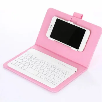 

Portable PU Leather Mobile Phone Case Wireless Keyboard for Andriod or IPhone Phone Protective with Bluetooth Keyboard
