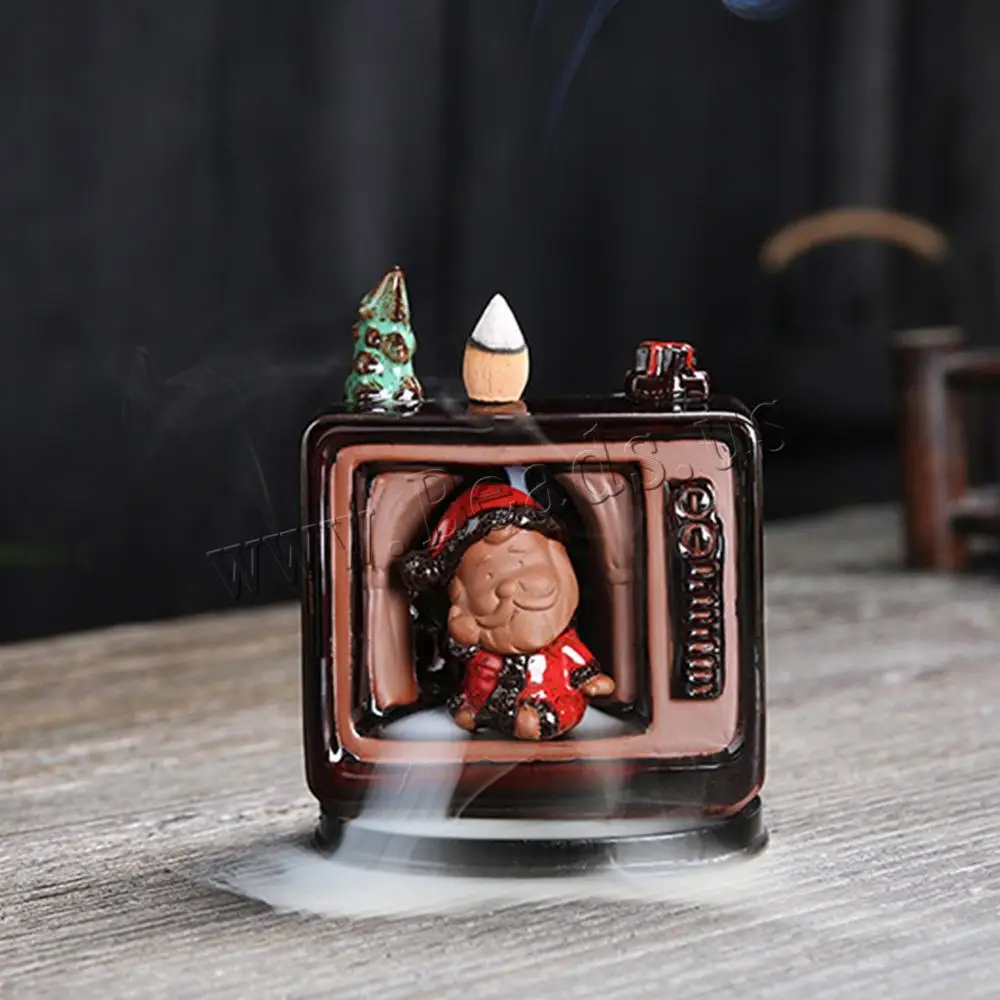 

Merry Christmas Style Incense Burner Smoke Waterfall Backflow Incense Burner Ceramic Incense Holder Censer + 10pcs Incense Cones