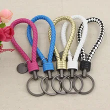 Ручное переплетение из ПУ искусственной кожи веревка металлические брелки настраиваемые автомобильные подвесные украшения аксессуары маленькие подарки